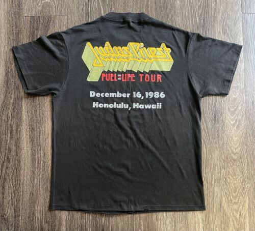 Camiseta De Colección Judas Priest Fuel For Life Tour Banda Grande Hawaii 1986 Años 80 Metal - Imagen 5 de 8