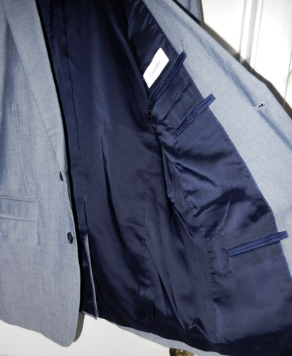 Calvin Klein INFINITE STYLE Zipper Pockets Blazer Sport Coat-M, light blue-gray - Picture 8 of 15