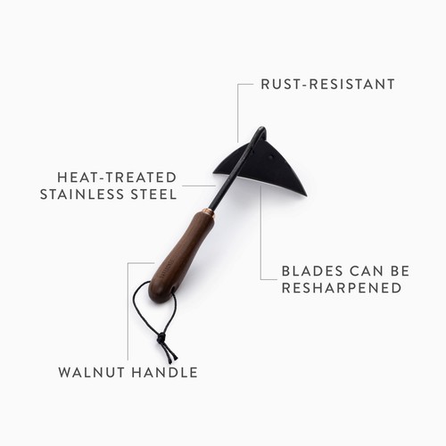 Barebones Triangle Blade Stainless Hoe - Japanese Gardening Tools for Weeding - Picture 6 of 9