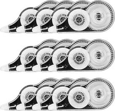 12 Pack White Out Tape Correction Tape, 39 Feet Each Whiteout Roller Correction
