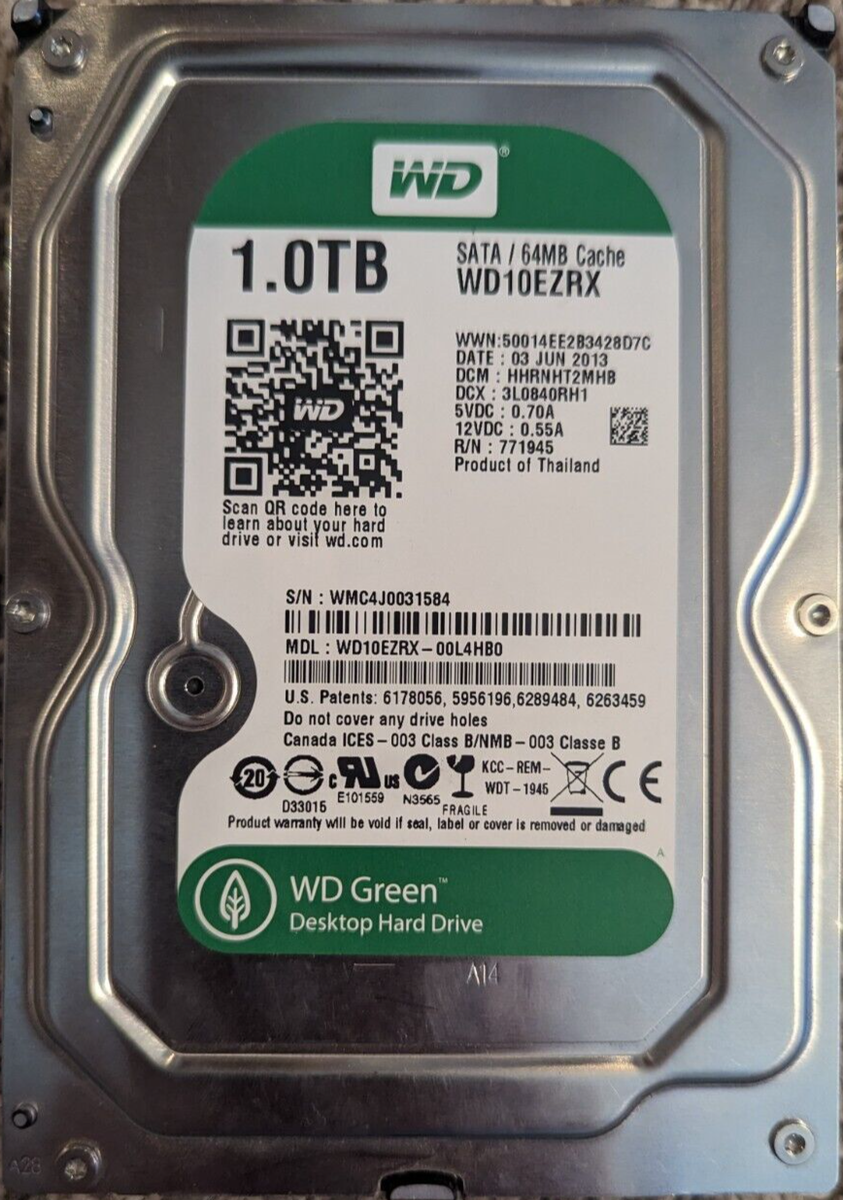 WD WesternDigital HDD 1TB 2本 Green Black Amazon.com: WD Green Desktop 1TB SATA 6.0 GB/s 3.5-Inch Internal