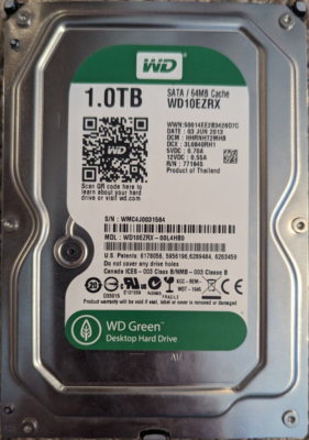 【中古】「非常に良い」WD HD3.5" SATA3 1TB WD10EZRX / Green (Di) Western Digital Caviar Green 1000GB Internal 7200RPM 3.5