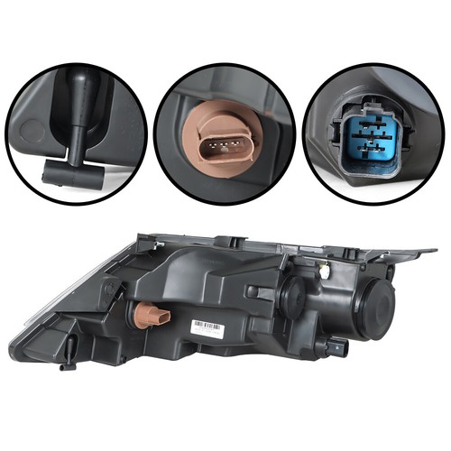 Headlight Assembly Halogen For Ford Fusion 2010 2011 2012 Black Right/Passenger - Picture 6 of 12