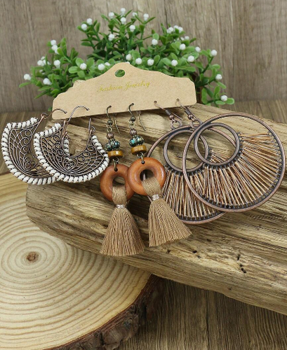 Wholesale Jewelry Lot of 12 Earrings Drop Dangle Hook Lightweight Bohemian BOHO - Picture 5 of 10