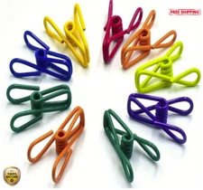 10pcs Coated Steel Food Clips - Multi-Use Sealing Tongs for Kitchen & More - NEW