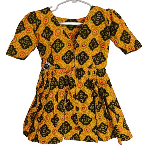 Burnt Orange Infant Girl African Print Dress - Picture 1 of 3