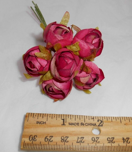 ROSA satinada sombrerería vintage lk 6 seda brote de rosa tela flores muñecas ALEXANDER - Imagen 4 de 5