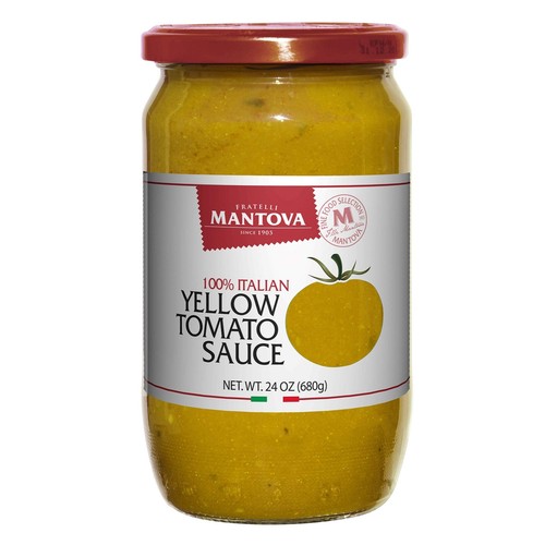 Mantova Yellow Tomato Sauce 24 oz. Pack of 2 Product of Italy Yellow Tomatoes...