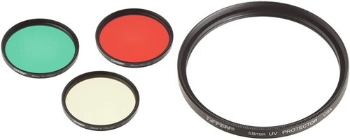 New Tiffen 67mm Black & White 3 Filter Kit Red Yellow Green + 67mm UV Protector