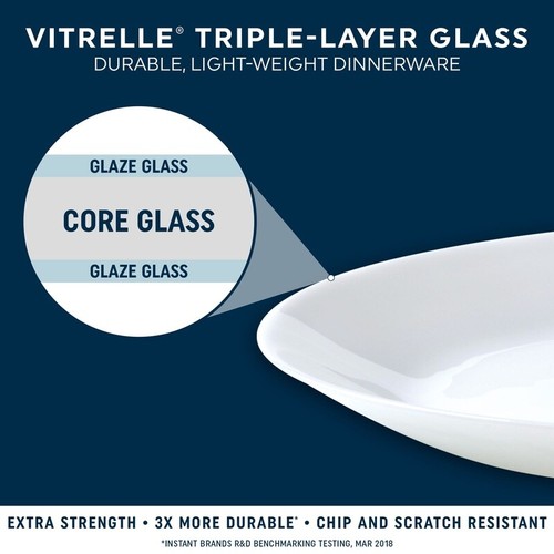 Stackable Glass Serving Bowl Set 3pcs Microwave Dishwasher Safe Durable Kitchen - Picture 5 of 8