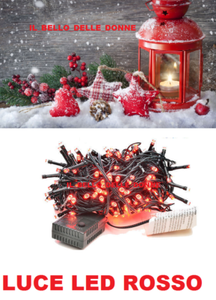 Decorazioni Albero Di Natale.Luci Led Natale Natalizie Addobbi Decorazione Albero Di Natale 100 Led Rosso Ebay