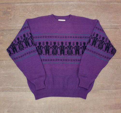 Suéter Pendleton de Lana Púrpura Años 80 De Colección Para Hombre Talla L Años 80 - Imagen 1 de 4