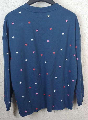 Mighty Fine Women's Heart Dot Pajama Shorts Set Navy Blue XS - NWT - Picture 2 of 7