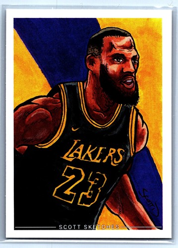 Lebron James Marker Sketch Card - Scott Sketches Trading Card Print Fan Art - Picture 1 of 3