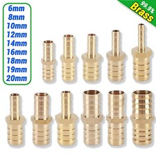 Metal Brass Straight Hose Joiner Barbed Connector Air Fuel Water Pipe Gas Tubing