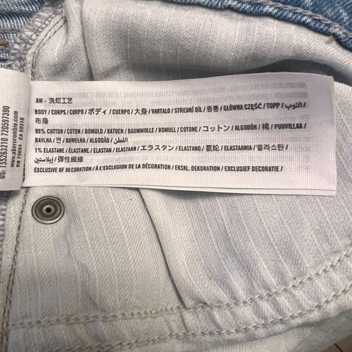 Jean para mujer Abercrombie & Fitch The Dad tiro alto denim elástico azul talla 27 - Imagen 14 de 16