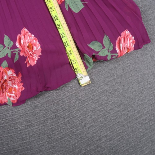 Review Womens Maxi Dress 12(AU) Medium Red Floral Pleated Halter Sleeveless - Picture 5 of 9