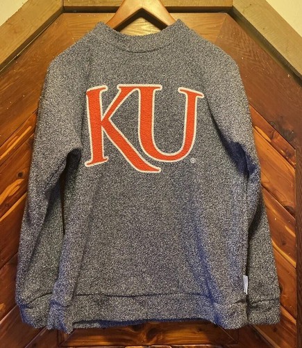 KU Kansas Jayhawks Woolly Threads Original Crew Sweater Made In USA Women’s Med - Picture 1 of 24