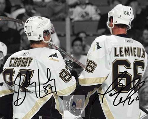 Mario Lemieux Sidney Crosby Pittsburgh Penguins Signed Photo Autograph Poster FG11836 Mario Lemieux Sidney Crosby Pittsburgh Penguins Signed Photo Autograph Poster FG11836