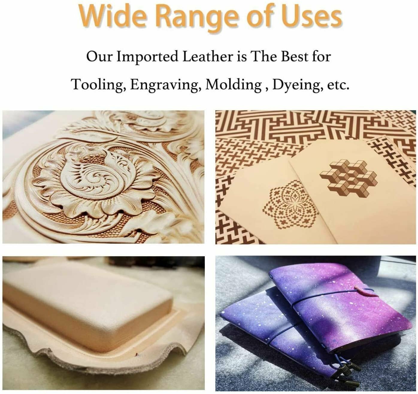 ELW 100% Veg Tan Full Grain Leather Cowhide Pre-Cut Pieces 4/5 oz. (1.6-2mm)... Wyprzedaż, okazja