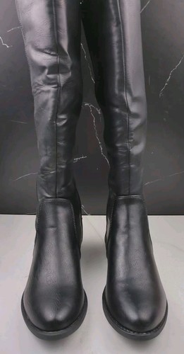 EASY STREET Womens Black Padded Cortland Round Toe Block Heel Riding Boot, 7M - Picture 6 of 17