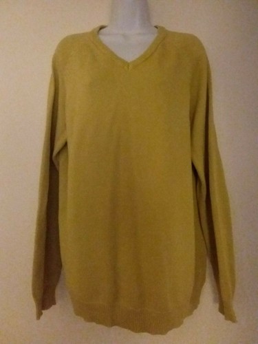 COTTON TRADER - MENS - PALE GOLD COLOURED LONG SLEEVE JUMPER - SIZE LARGE