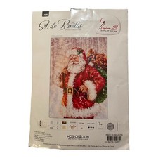 DIY Counted Cross Stitch "Smiling Santa   Embroidery Kit Luca-S 8x11  Finished