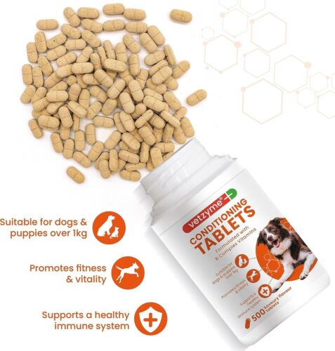 Vetzyme Conditioning Tablets for Dogs With B Complex Vitamins-500 Tablets - Picture 3 of 5