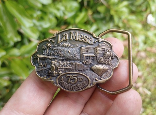 La Mesa CA 75th anniversary belt buckle Lot. His And Hers Vintage 1987, Match #s - Picture 7 of 9