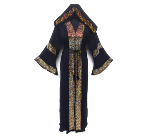 Women's Black Open Front Nida Stone Work Abaya Jilbab - Picture 3 of 3