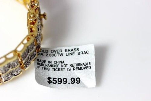 Pulsera de tenis o línea ancha de diamantes 2TCW dorada sobre latón 7,25"" - 9645 - Imagen 6 de 9