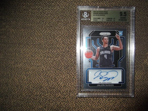 2021-22 PANINI PRIZM ROOKIE SIGNATURES JALEN SUGGS AUTO AUTOGRAPH RC BGS 9.5!