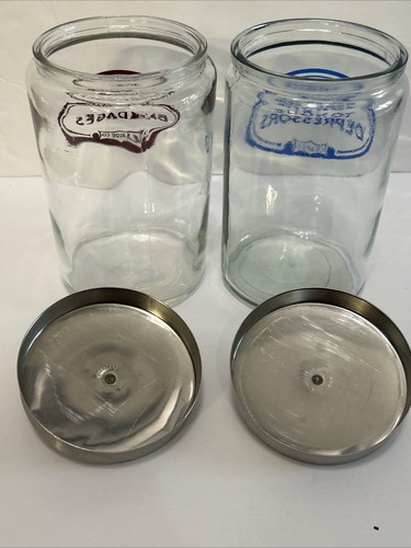 Set 2 Grafco Glass Medical Apothecary Jars BANDAGES & TONGUE DEPRESSORS w/Lids - Picture 11 of 15