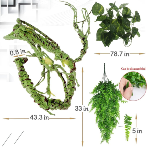 Hamiledyi Reptile Plants Bendable Jungle Climbing Vine Terrarium Branch Flexible - Picture 6 of 12