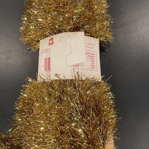 Vintage Velvet Touch National Gold Lametta Weihnachtsbaum 12 Fuß Girlande Metallic - Bild 3 von 3