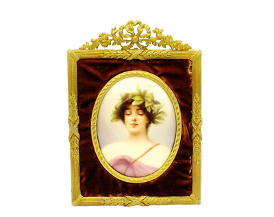Superb 19th C. Hutchenreuther Framed Porcelain Plaque of Daphne Signed Waymuth