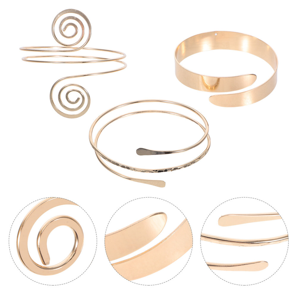3 Pcs Metallarmbandanzug Breite Manschettenarmbänder Fü…