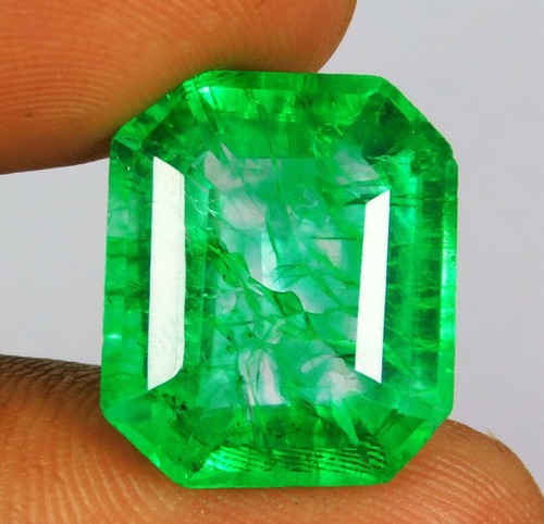 Natural Colombian Green Emerald 16.05 Ct Emerald Cut Loose Gemstone CERTIFIED - Picture 4 of 5