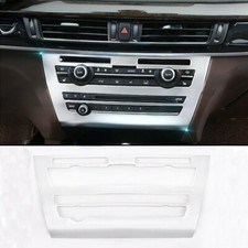 Silver AC CD Console Panel Cover Frame For BMW X5 F15 2014-2018 X6 F16 2015-2018