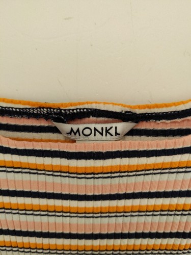 Monki Women's Midi Dress M Multi Cotton with Elastane Bodycon - Picture 5 of 6