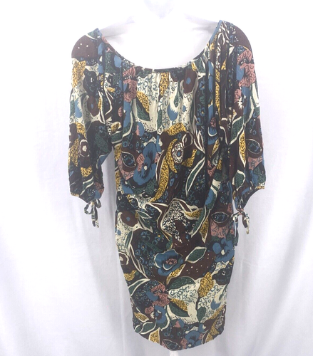 T-Bags Dress F.E.M. Maternity Jersey Multicolor Print Comfort Casual Size M - Picture 2 of 10