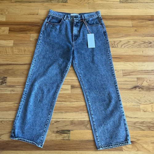 Neu mit Etikett SLVRLAKE London kurz geschnitten grau schwarz Tennessee Moon gerade Jeans 32 - Bild 4 von 8