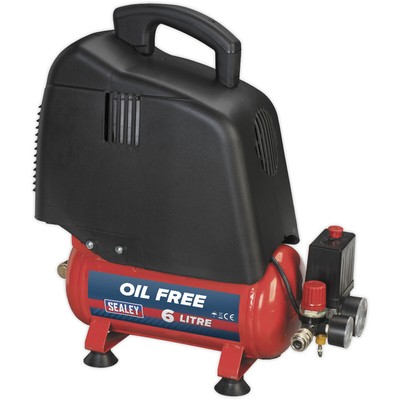 6L Riemenantrieb Luftkompressor - 1,5 PS ölfreier Motor - Schnellspannkupplung