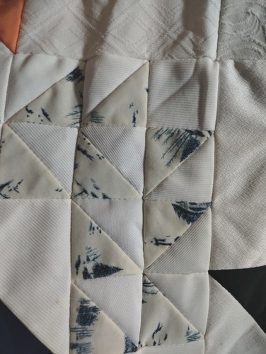 Trapunta quadrata e cesto fiume Amish/Minnonite vintage 2 lati 9'x8 cucita a mano - Foto 4 di 9