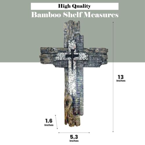 Modern Rustic Wall Cross Christian Cross Wall Decor - Brown Wood Tones Wall A... - Picture 5 of 7