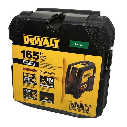 DeWALT DW0822 165 ft. Red Self-Leveling Cross-Line and Plumb Spot Laser Level - Picture 2 of 5