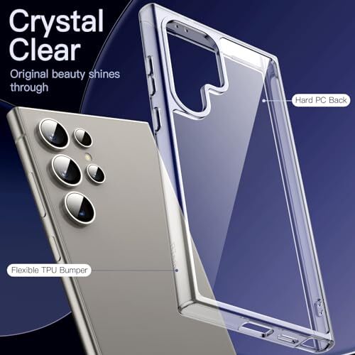 Case for Samsung Galaxy S24 Ultra 5G, Non-Yellowing Shockproof Bumper Clear - Picture 4 of 7