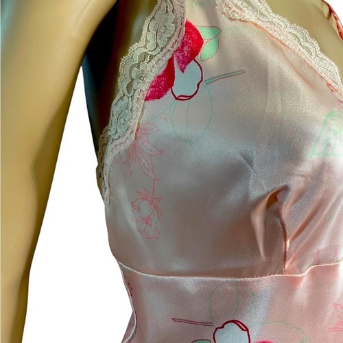 Gilligan & O’Malley Sleep Dress Womens M Pink Silk Floral Full Length Lingerie - Picture 4 of 11