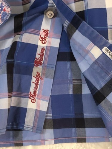 Robert Graham Shirt Men's Striped Flip Cuff KNOWLEDGE WISDOM TRUTH    1XL - Picture 7 of 12