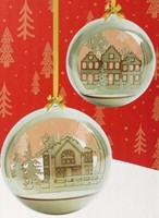 Set 3D Puzzle Winterkugel Acrylkugel Weihnachtsdeko Winterdorf Plywood 10Cm+8Cm